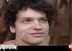 Curly Stud Ass Fucked In Interracial Gangbang