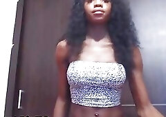 Sexy Butt Ebony Trans Sex Doll Jacking Off On Webcam 1