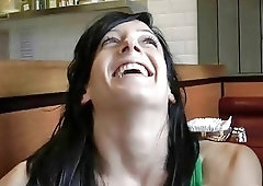 Pretty slut deprived of food after getting tied up BDSM