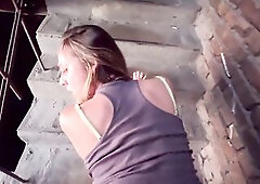 Very Intensive Filthy Screwing On The Public Stairs With A Total Slut - Aura Sin