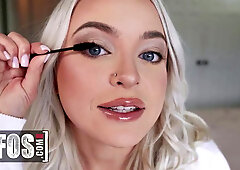 Teasing blonde lady Alexis Kay is wondering if the guy's dick is up to the task