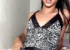 Trans in Lingerie loves jerking off