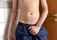 Ample meatpipe lad wakes up feeling horny