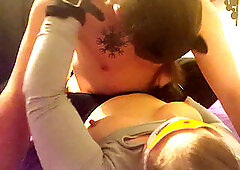 Rough breast play, blow, rough fuck