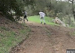 Stumbling into a masturbating Stud during the morning run is bliss