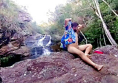 I jerked my jizz-shotgun near the waterfalls in Minas Gerais