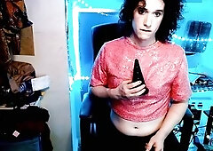 Ts gal masturbates and takes massive sex tool teaser