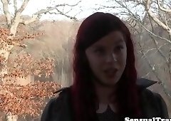 Redhead shemale rimmed by her lover