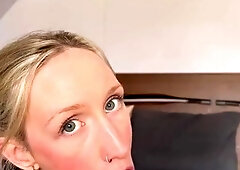 Blonde in stockings foot fetish and pussy pounding