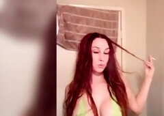 Italian Large melons mother I'd like to fuck Artemisia Love solo micro bikini smokin' fetish