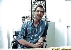 Guy strips in office