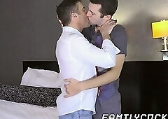 Secret sex between daddy and twink stepson raw and bareback