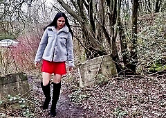 Nude outdoor and pissing