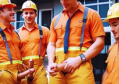 Mischievous Ass bandit Romp with Construction Employees