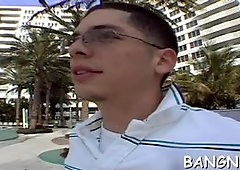 Bitch with a sexy face sucks and she also fucks dick