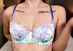 Check out this hot tattooed teen grinding POV with her small tits and tight blonde pussy