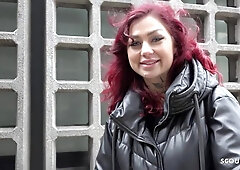 German Redhead College Teen 18+ - Tattoo Model Ria Red - Pickup And Raw Casting Screw