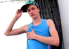 Playful platinum-blonde Kasper Arley loves finger blasting his own ass!