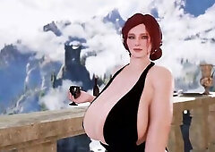 huge boobs Lactation 3d