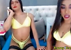 Shemale Couple Dirty Bedroom Cock Sucking