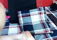 wonderful colombian trans babe with tattoos jerks off her cock on webcam