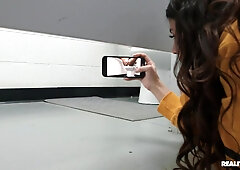 Pervy threesome in a public toilet - Kylie Rocket and Olivia Jayy