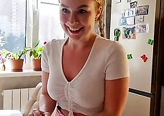I discovered whipped cream in the kitchen and decided to fool around with my nipps with cream and play with 'em until they become hard . now I wa