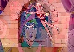 Vintage cartoon fantasy with a steamy creampie scene