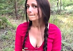 I met a stranger in the forest and came hard on her cute face
