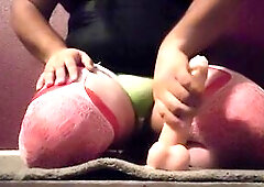 Sissy self slavery rope harness PT 1/4