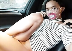 Hot Sissy Ponyboy Playing and Acting in the Car and Showing her Ravishing Body