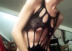 Tattooed Babe Squirts While Riding Her Dildo