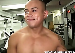 Bald dude getting his asshole penetrated by monster cock