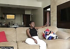 Large Breasts 18yo Black Drenched In Spit & Sweat After Wild Bang With Producer