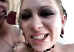 Small Titted Goth Beauties FFM Three-Some