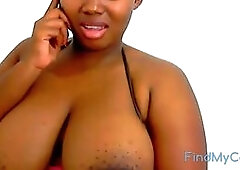Big Black BBW Shows Off on Webcam