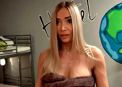 Stunning babes cockriding roommate's dick