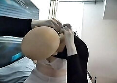 Doris White Pt1! Your rubber girlfirend removing her white rubber face!