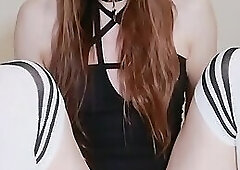 Japanese femboy puts on a show