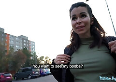 Stunning Brunette Milf With Fantastic Tits Fucks A Stranger To Pay A Fine