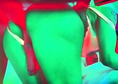 Huge titted shemale tranny masturbating seductively