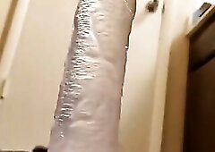 No lube was used other than spit and water. The cum looking stuff is bewitching and I love eating it. Do u like it? Do u want to watch me eat it? Leav