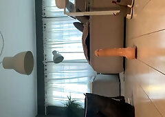 Arab taking a 10inch thick dildo, hole stretching