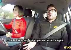 Ryan Ryder gets deep throat and fingering from a fetish girl in a car outdoors