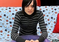 Solo wanking with emo after he is interviewed for us here