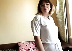 Beautiful brunette hair gracefully swaying her thighs, showing off her appetizing forms.