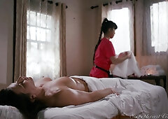 SweetHeartVideo - Lesbian Massage Scene - A Perfect Body of Jade Kush and her Asian GF Ariel X