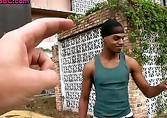 Dirty black gay penetrated in doggystyle in anal hole