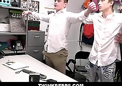 Two Twink Perps Threesome With Security Guard Daddy