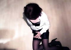 Crossdresser Natalie Jazz Secretary look